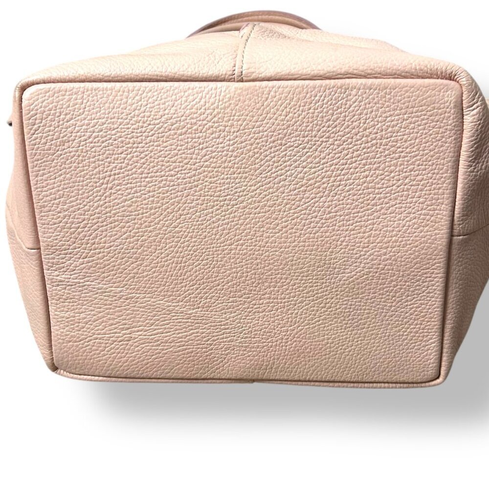 Italian Leather Handbag Purse Pebbled Extra Shoulder Strap Multi Pockets Pink - Picture 6 of 11